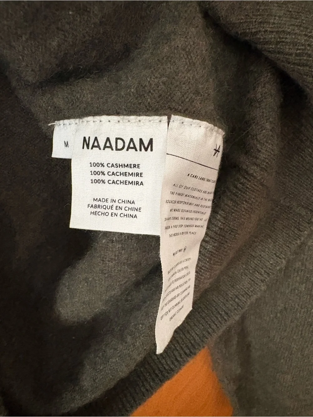 NAADAM Crewneck cashmere Sweater in Olive Green M